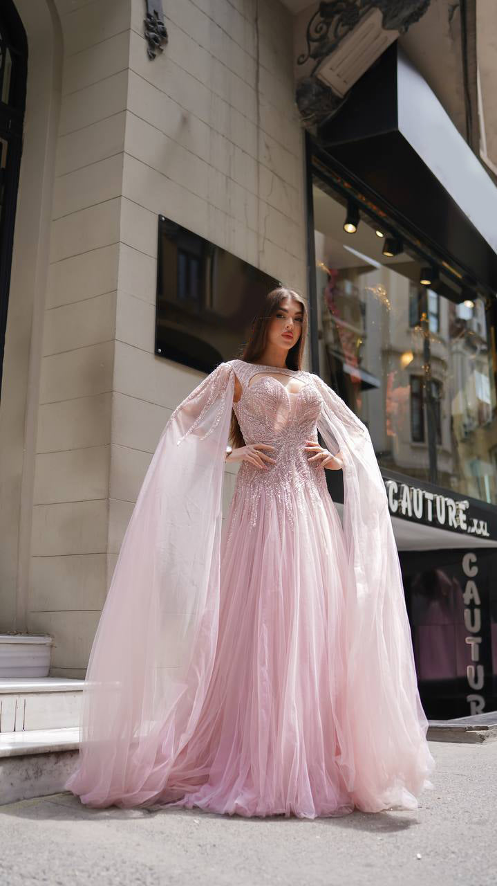 فستان سهرة طويل تصميم خاص haute couture M73 Haute Couture