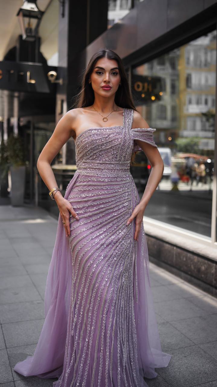 فستان سهرة طويل تصميم خاص haute couture M55 Haute Couture