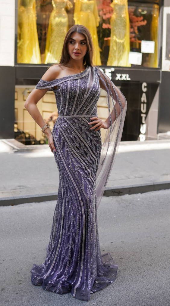 فستان سهرة طويل تصميم خاص haute couture M51 Haute Couture
